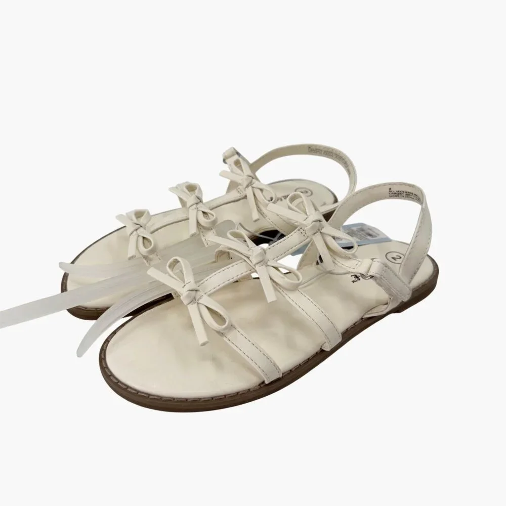 NEW Cat & Jack Kids' Aria Bow Sandals -  Ivory - Size 2